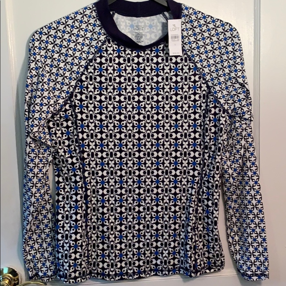 Ann Taylor Loft Swim Top Longsleeve Coverup